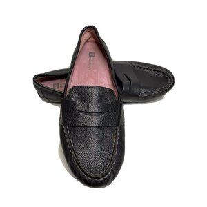 White Mountain Womens Black Pebble Leather Driving Loafers Size 8M